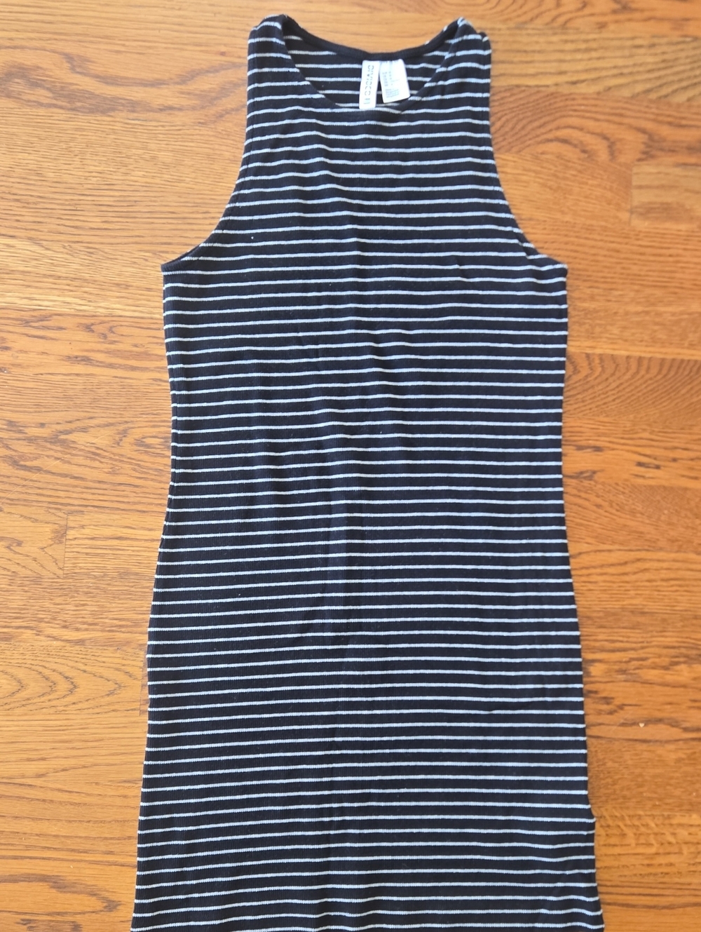 Divided Black and White Striped Mini Dress